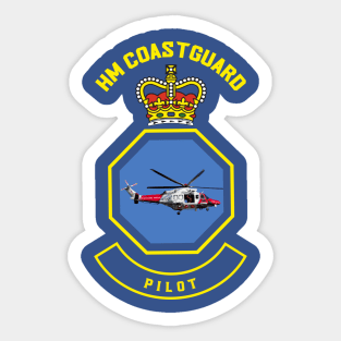 Pilot - HM Coastguard rescue AugustaWestland AW189 helicopter based on coastguard insignia Sticker